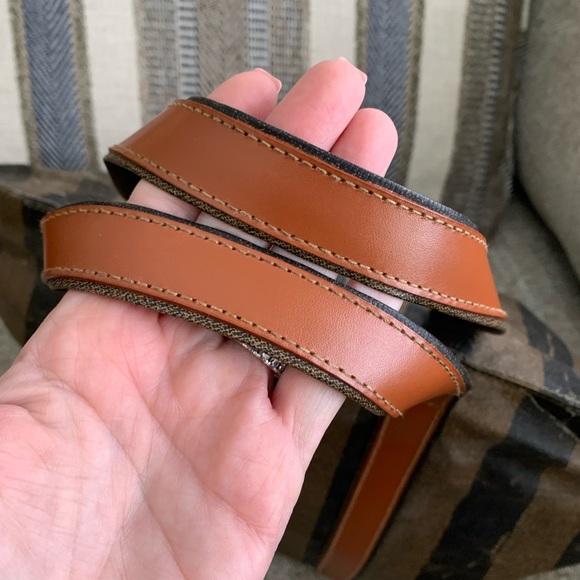 ✨ FENDI Pequin Vintage Coated Nylon Canvas and Pecan Leather Handled Tote Bag - Picture 3 of 16